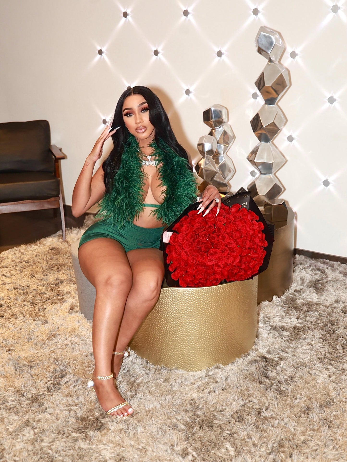 Money Green Fur Set pre-order 3-5 to ship out