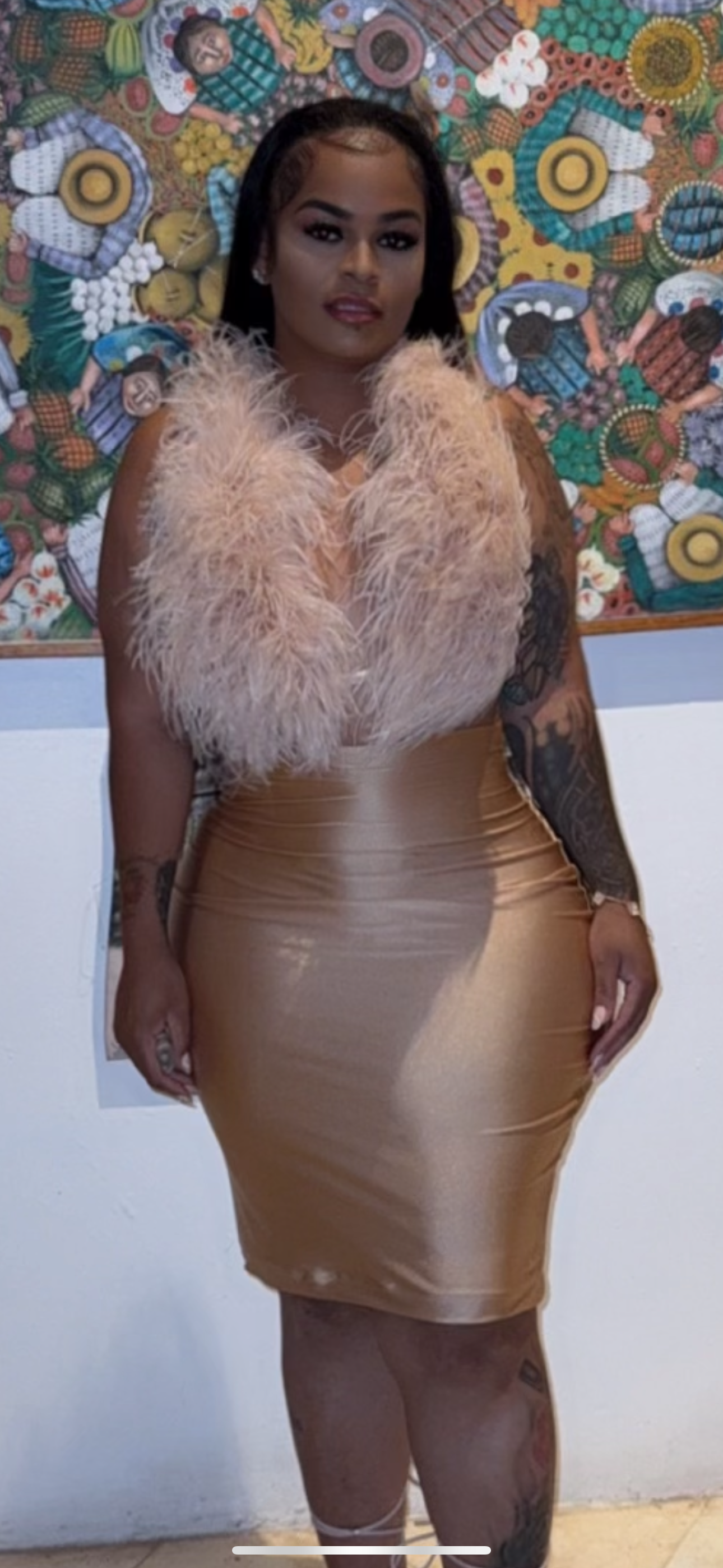 Nude skirt set long skirt